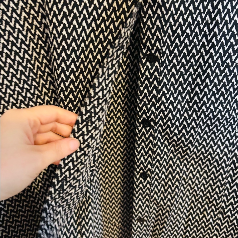 Chicos Black Patterned Button Up Long Sleeve Blou… - image 2